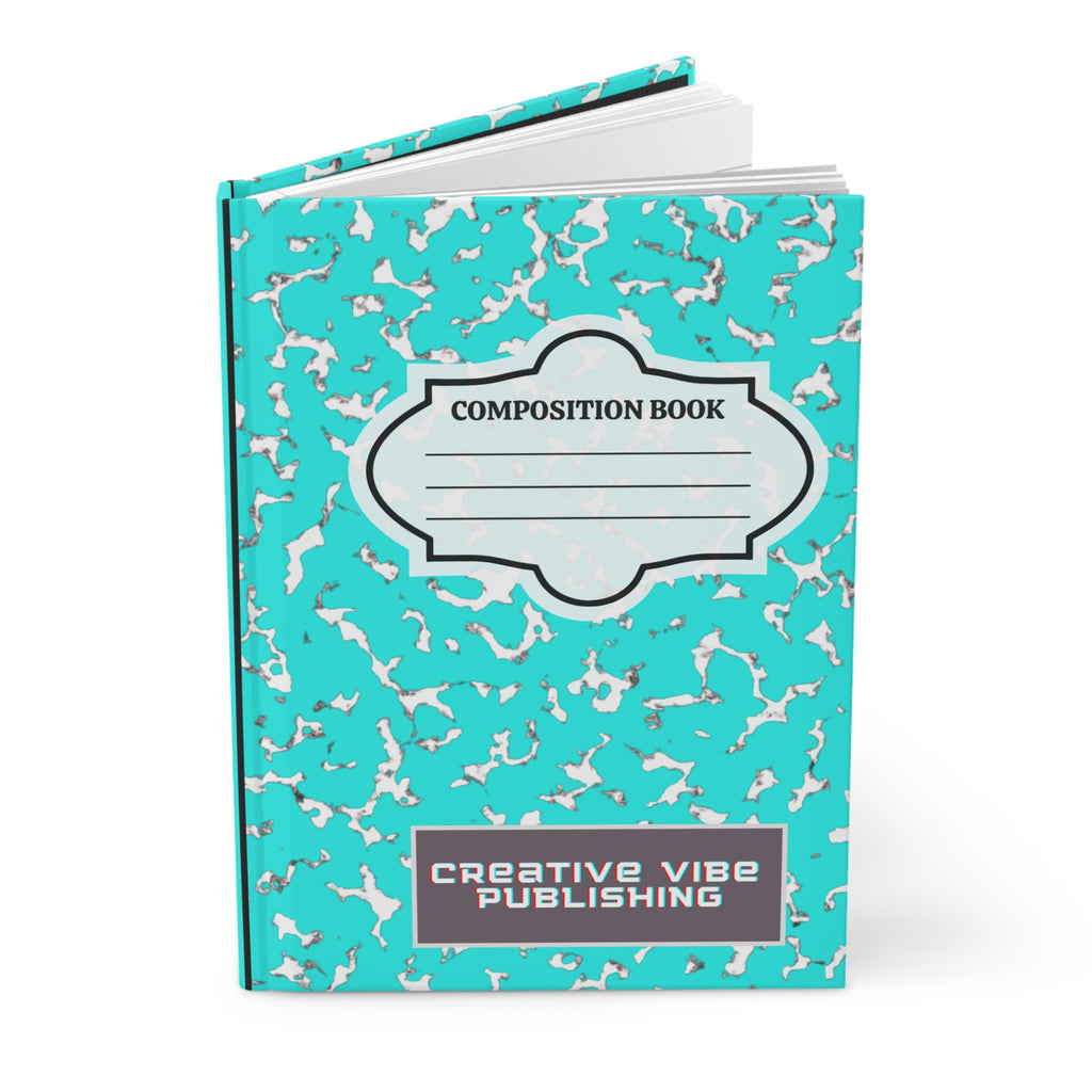 Teal Composition Hardcover Journal — 'Composition Book' Labeled Notebook for School, Notes & Creative Writing