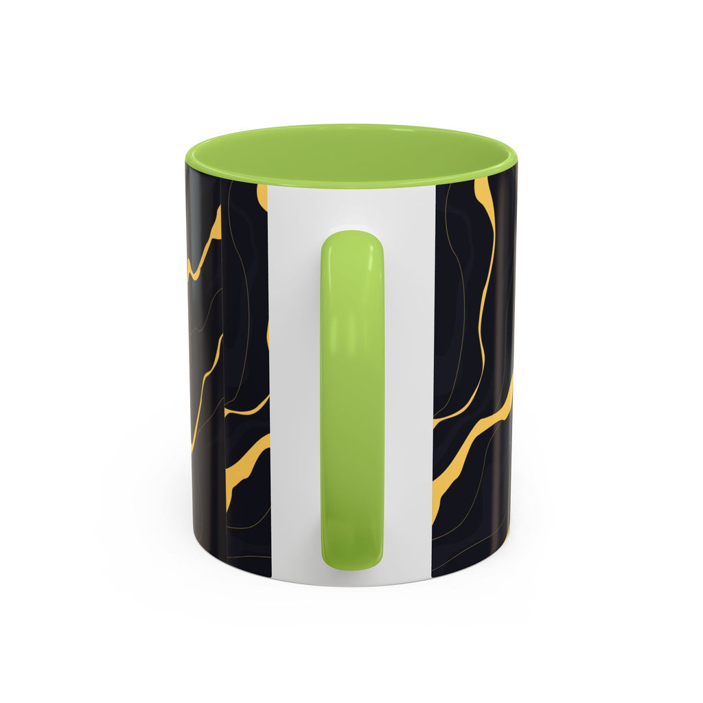 Black & Gold Marble Accent Coffee Mug — 11/15oz