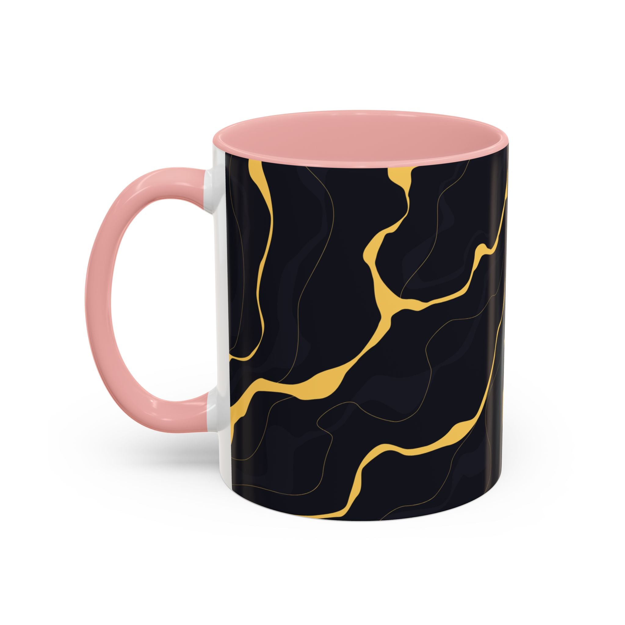 Black & Gold Marble Accent Coffee Mug — 11/15oz