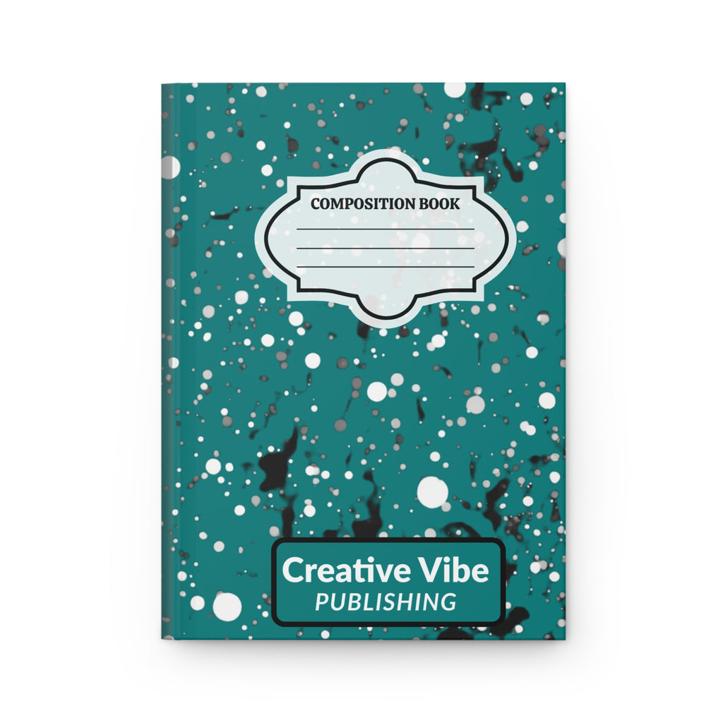 Teal Speckled Composition Hardcover Journal — "Creative Vibe Publishing"