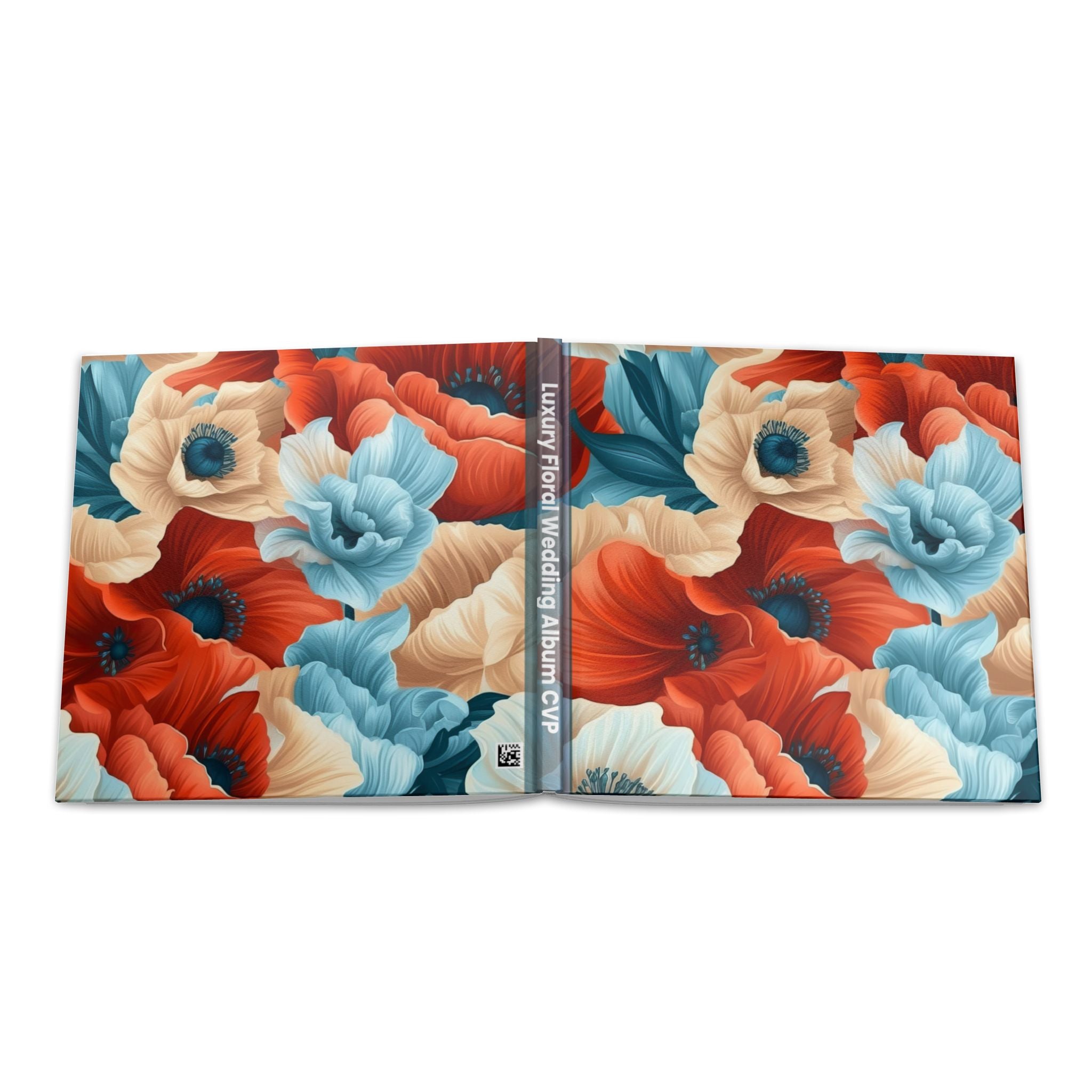 Floral Keepsake Photo Book — Hardcover Memory Album with Bold Red & Teal Poppy Design