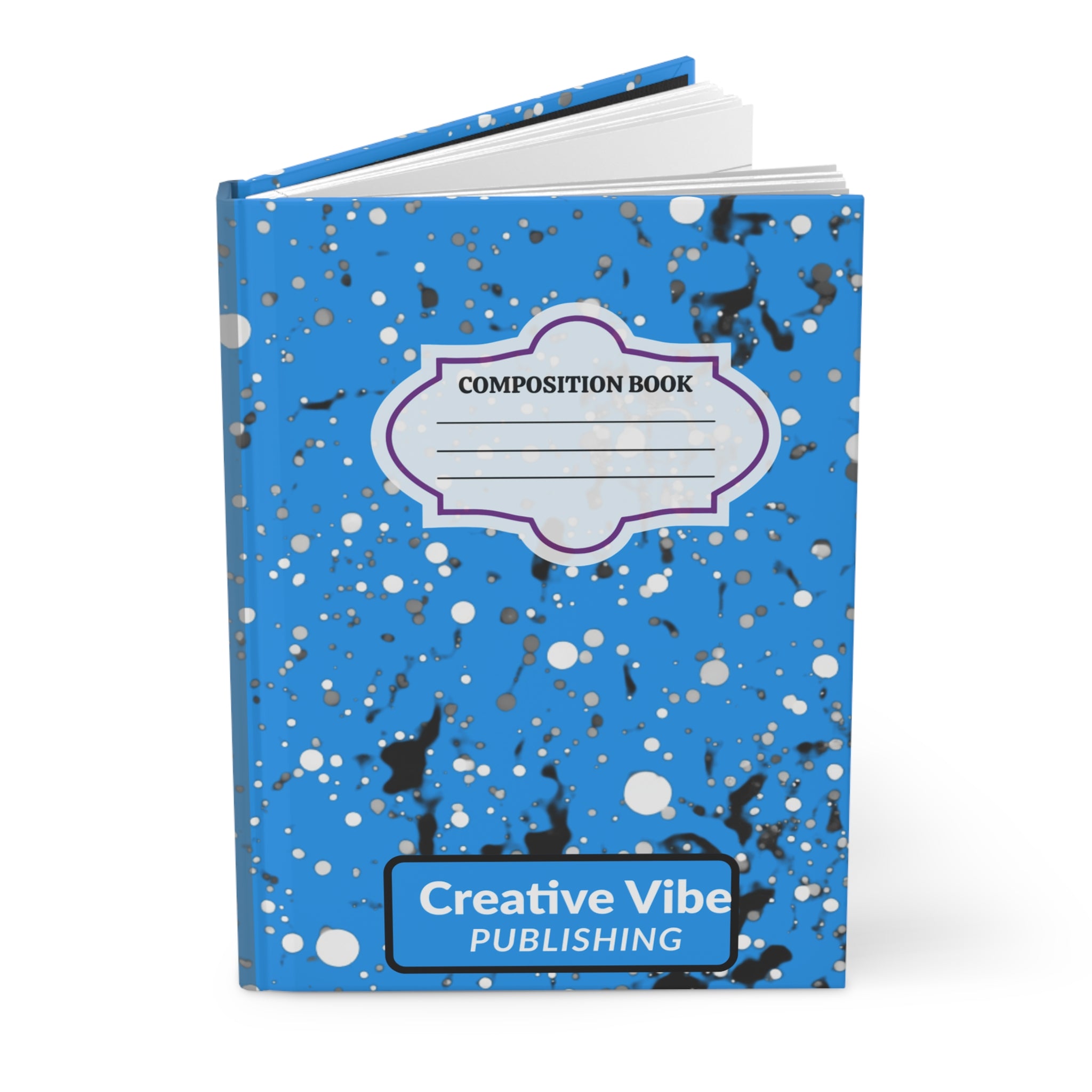 Composition Book Hardcover Journal — Blue Splatter Creative Vibe Publishing