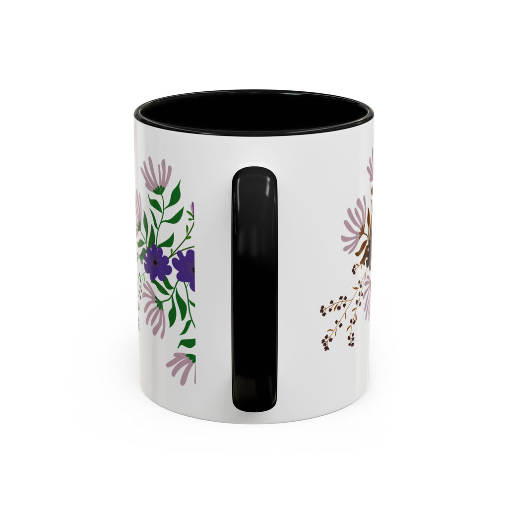 Floral Bouquet Accent Coffee Mug – Colorful Wildflower Design (11/15oz)