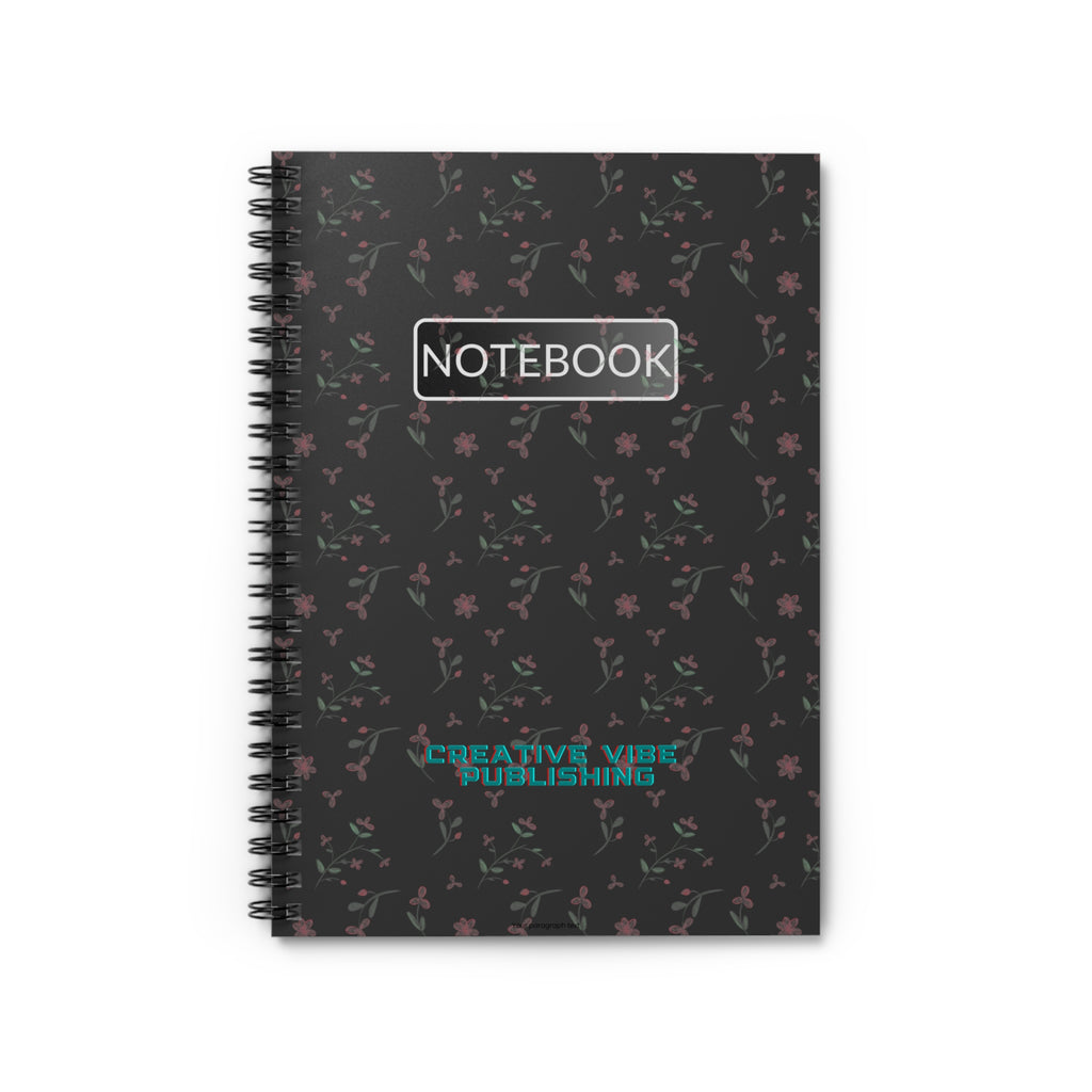 Floral Noir Spiral Notebook — Ruled Journal