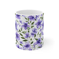 Purple Floral Mug — Violet Blossom Coffee Cup, Botanical Tea Gift
