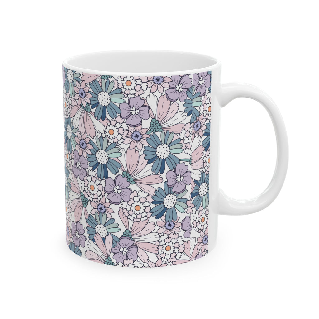 Floral Pattern Ceramic Mug – Pastel Ditsy Flowers, 11oz & 15oz