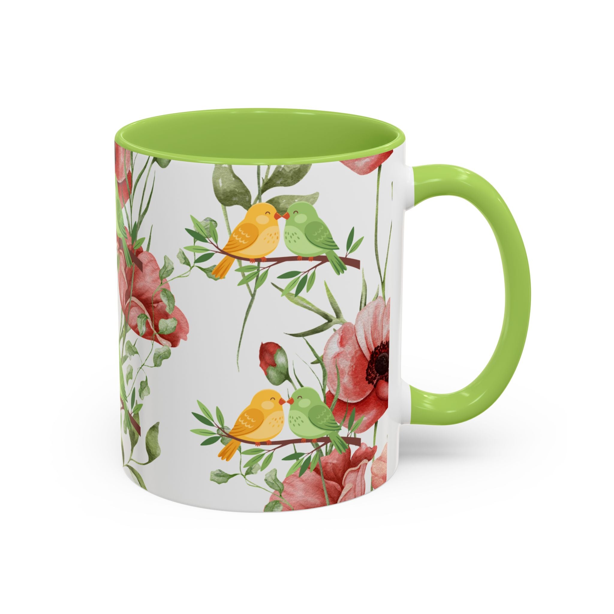 Floral Birds Accent Coffee Mug – Spring Garden 11/15oz