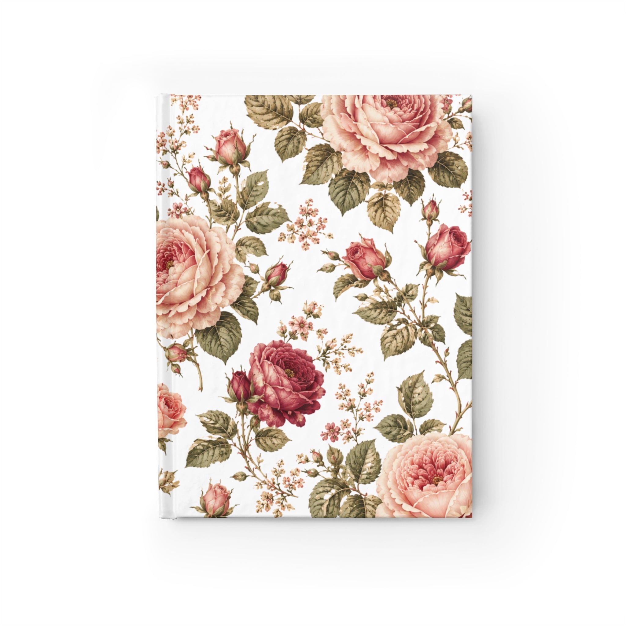 Floral Rose Hardcover Journal — Vintage Botanical Notebook