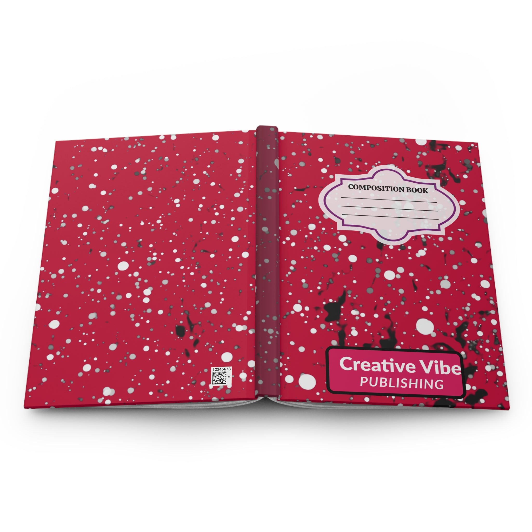 Composition Book Hardcover Journal — Red Splatter Creative Vibe Notebook
