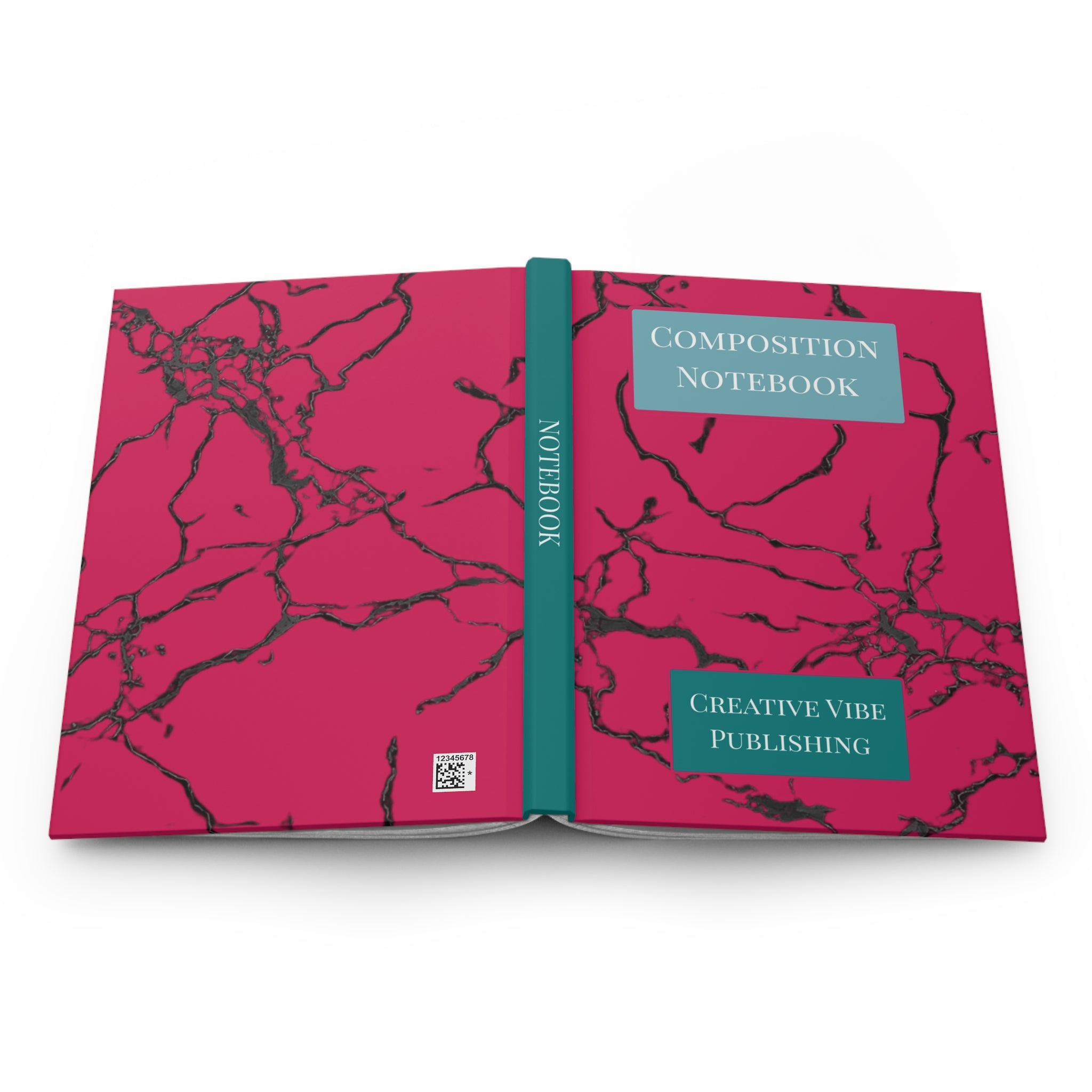 Composition Notebook Hardcover Journal — Pink Marble "Creative Vibe Publishing"