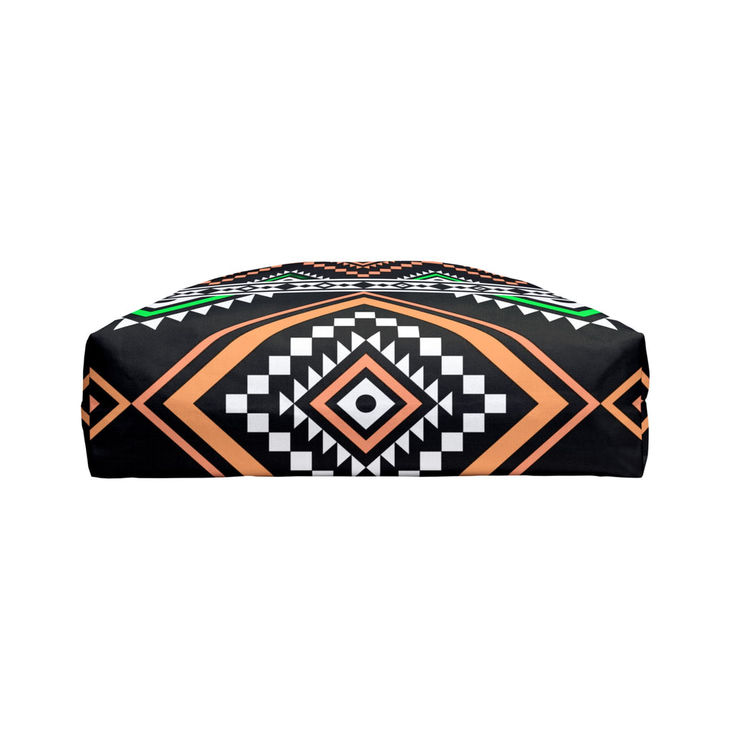 Aztec Geo Weekender Tote Bag — Black & Neon Tribal Beach Bag