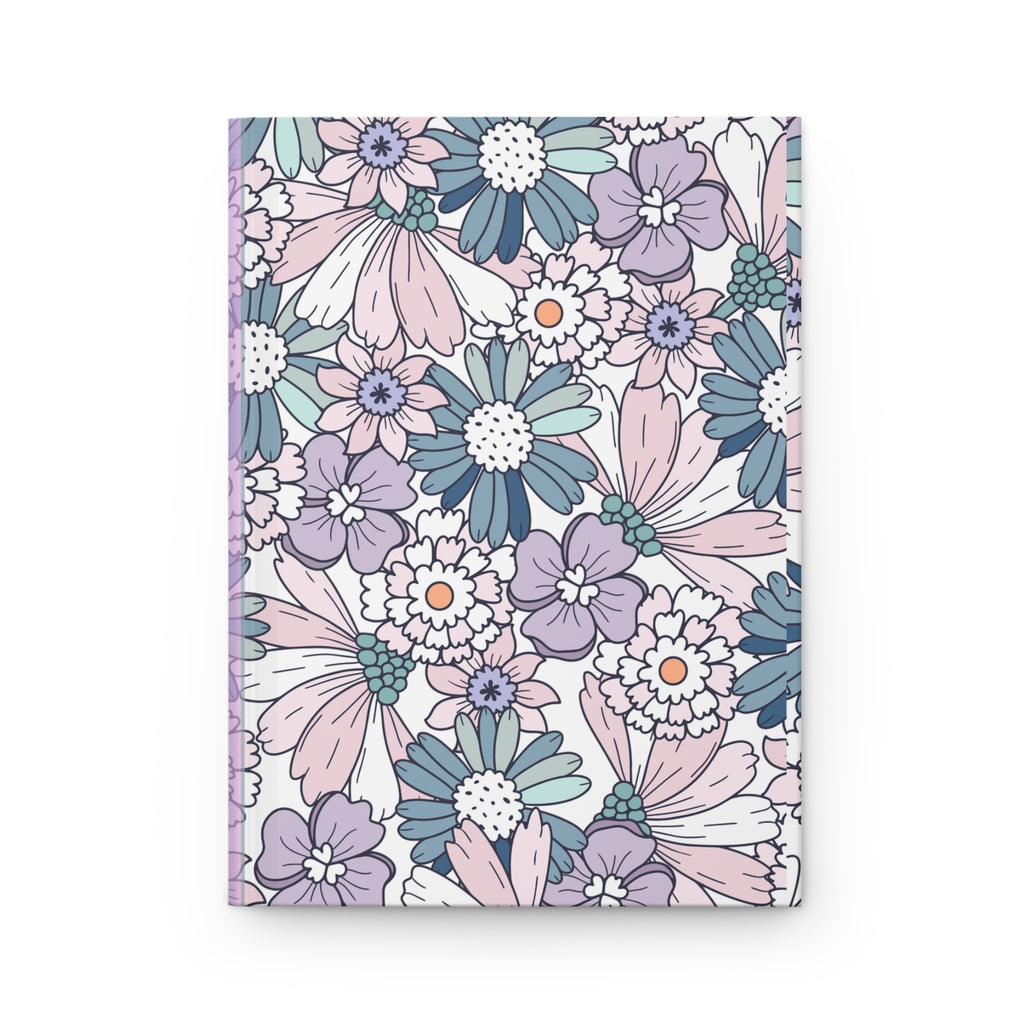 Floral Meadow Hardcover Journal — Pastel Ditsy Flower Notebook