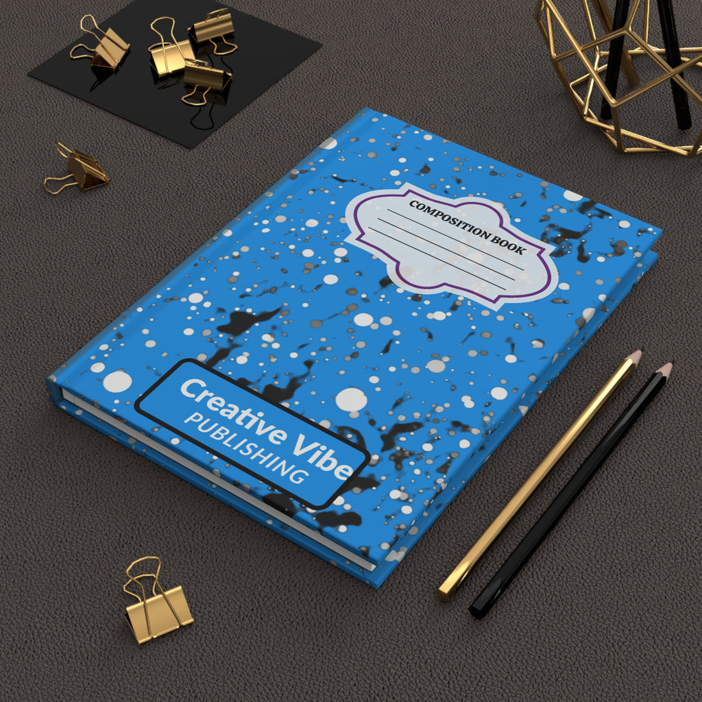Composition Book Hardcover Journal — Blue Splatter Creative Vibe Publishing
