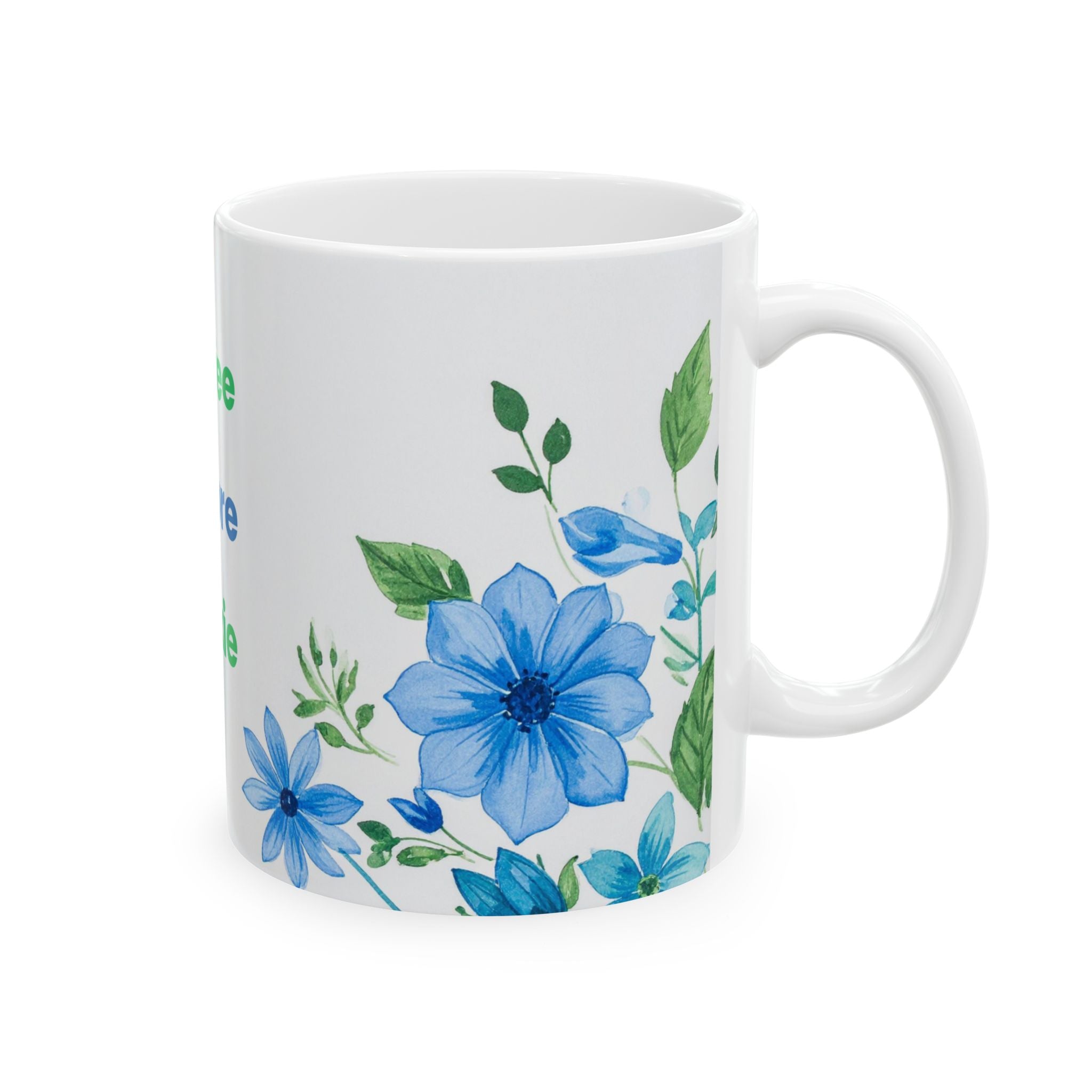 Coffee Before Talkie Floral Ceramic Mug — Funny Morning Coffee Gift (11oz, 15oz)