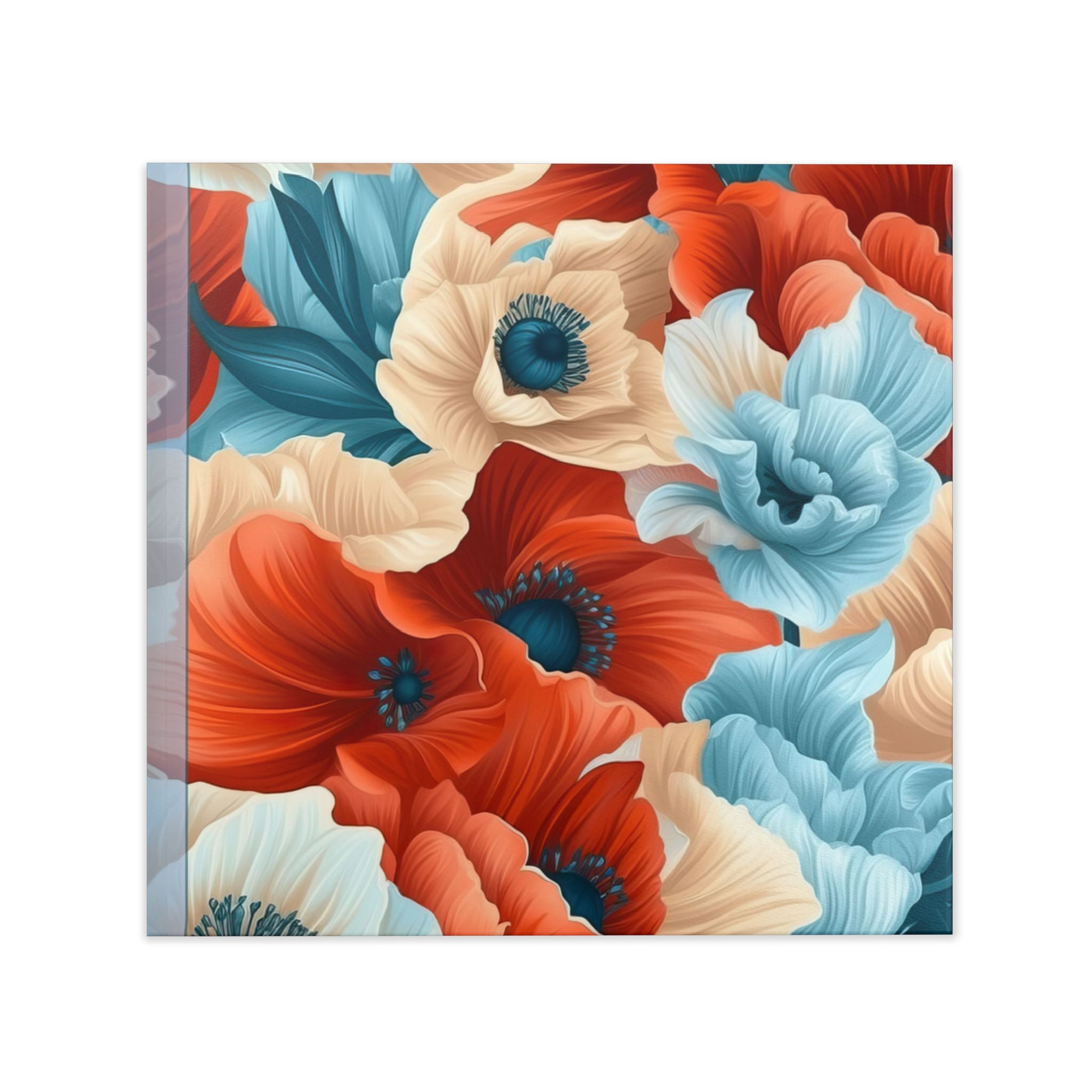 Floral Keepsake Photo Book — Hardcover Memory Album with Bold Red & Teal Poppy Design