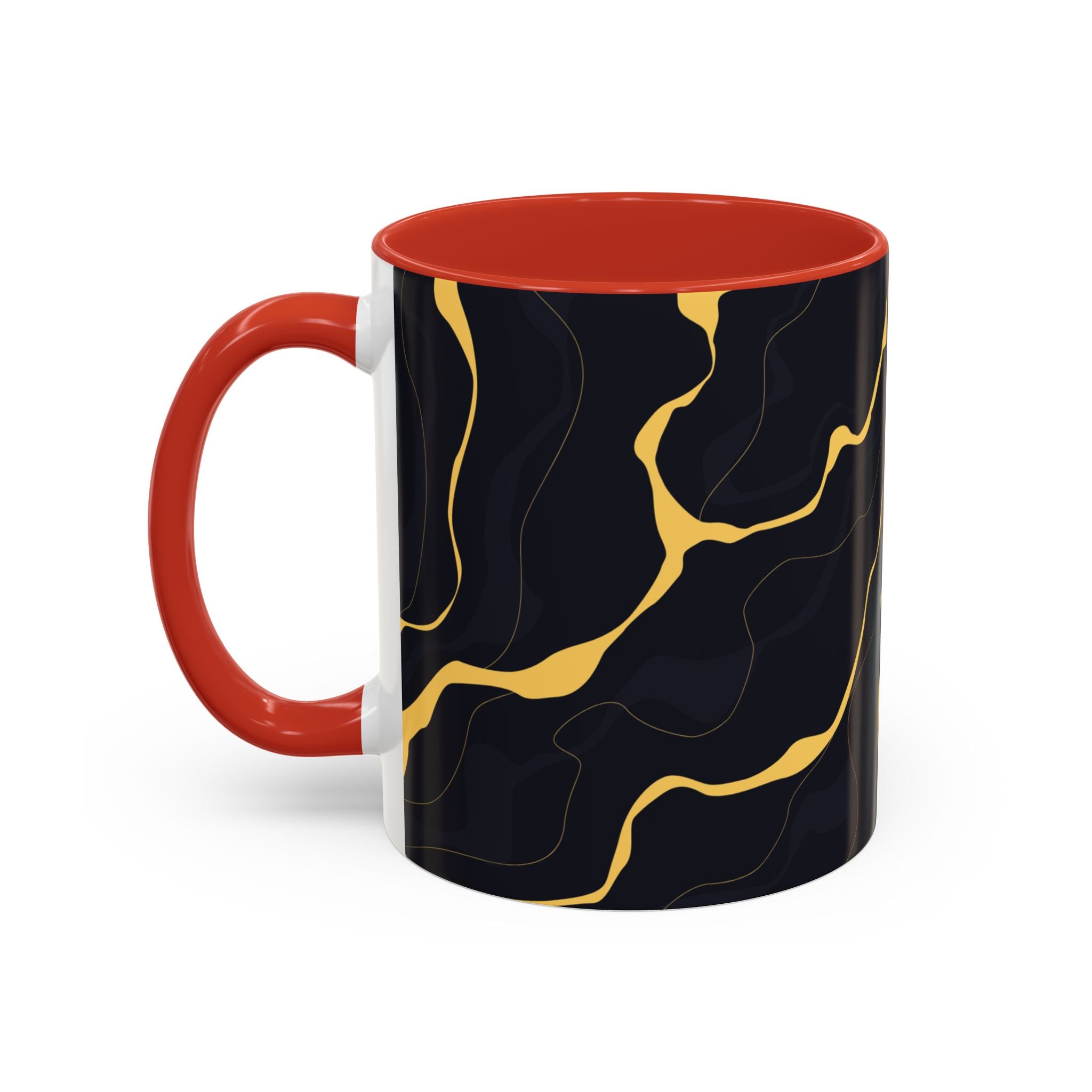 Black & Gold Marble Accent Coffee Mug — 11/15oz
