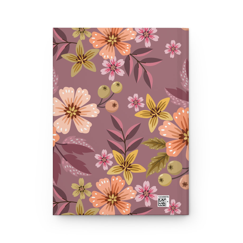 Floral Hardcover Journal — Mauve Vintage Blossom Notebook