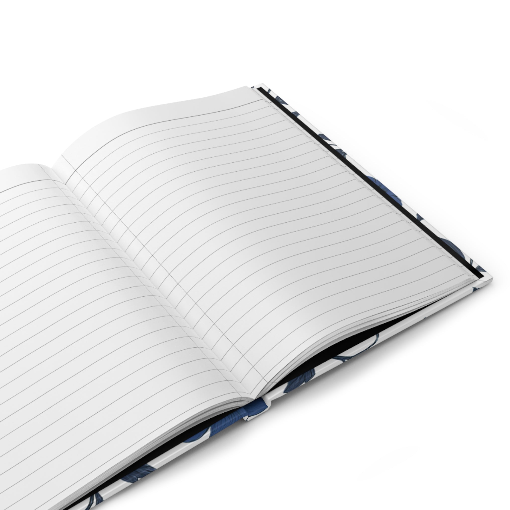 Blue Floral Hardcover Journal — Matte Notebook for Notes & Daily Planning