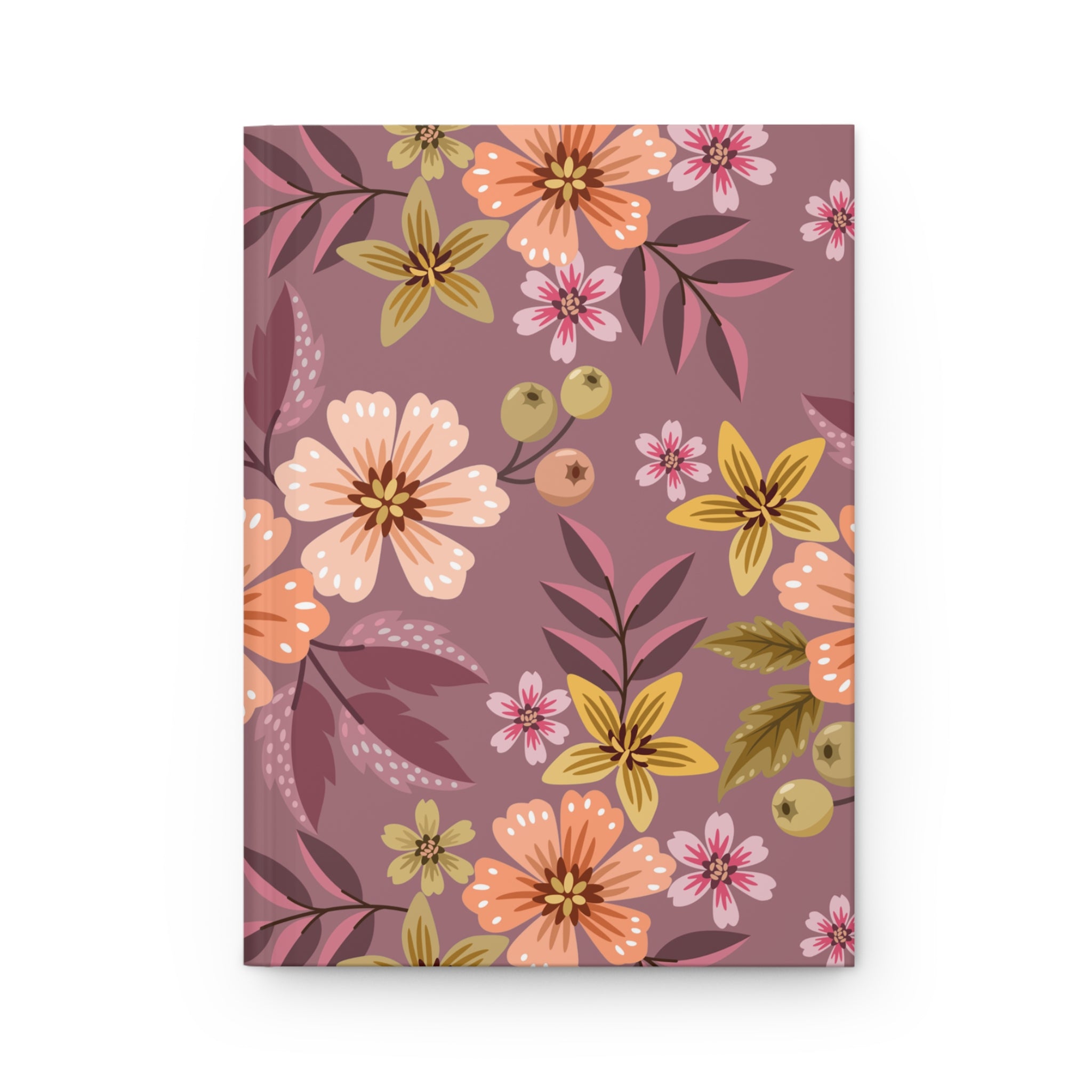 Floral Hardcover Journal — Mauve Vintage Blossom Notebook