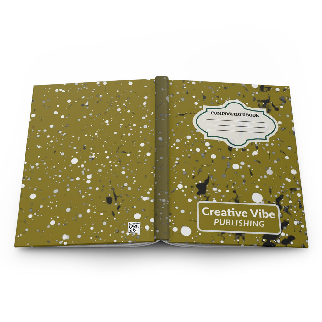 Composition Notebook Journal — Olive Splatter Hardcover (Creative Vibe)
