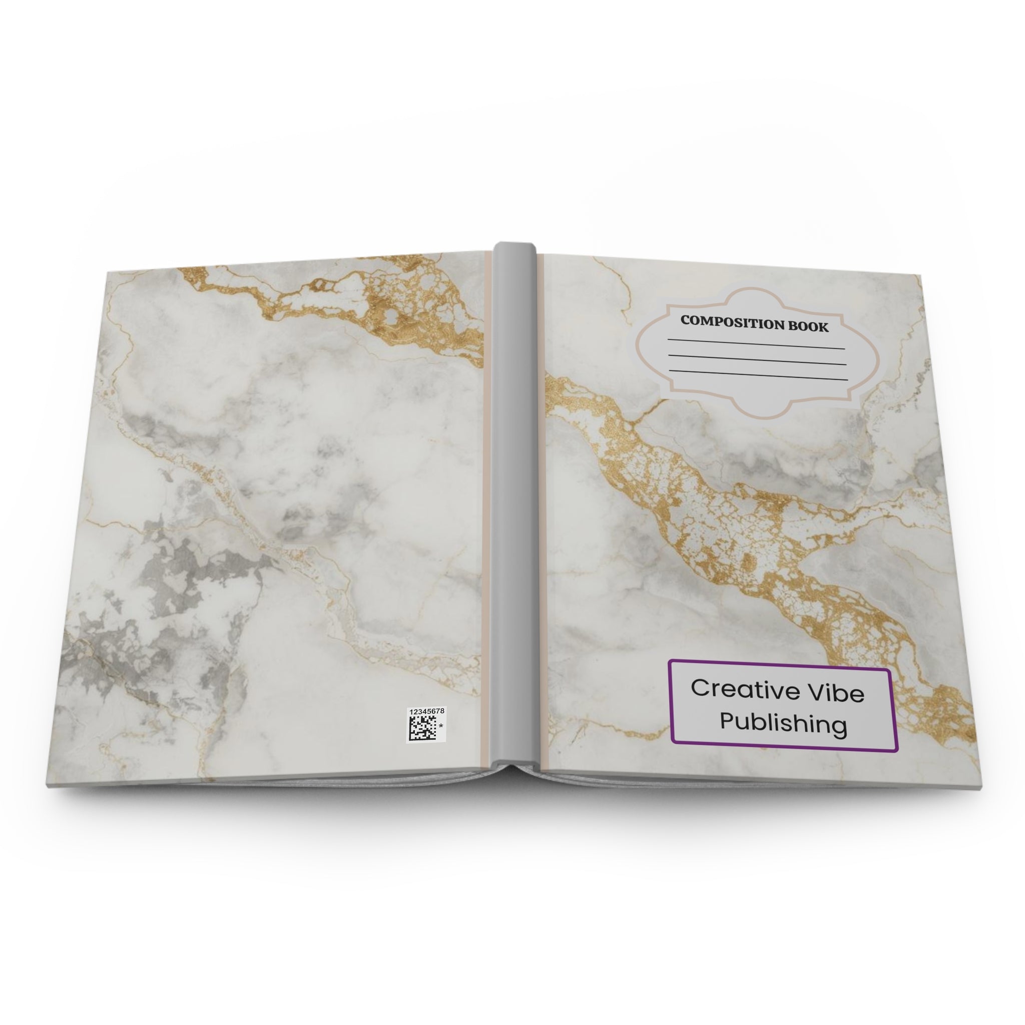 Marble & Gold Hardcover Journal — Elegant Composition Notebook.