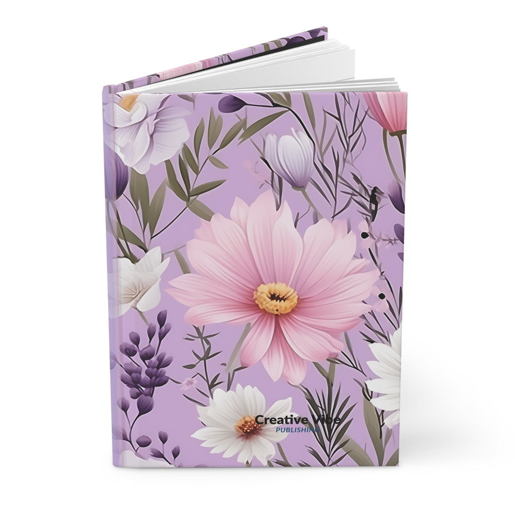 Floral Lavender Hardcover Journal – Pink Daisy Luxury Notebook for Journaling & Notes