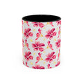 Pink Floral Accent Coffee Mug – Watercolor Hibiscus Pattern (11/15 oz)