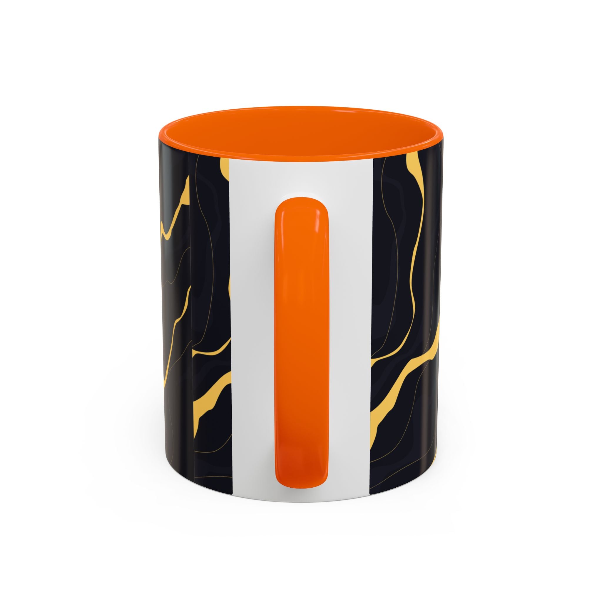 Black & Gold Marble Accent Coffee Mug — 11/15oz