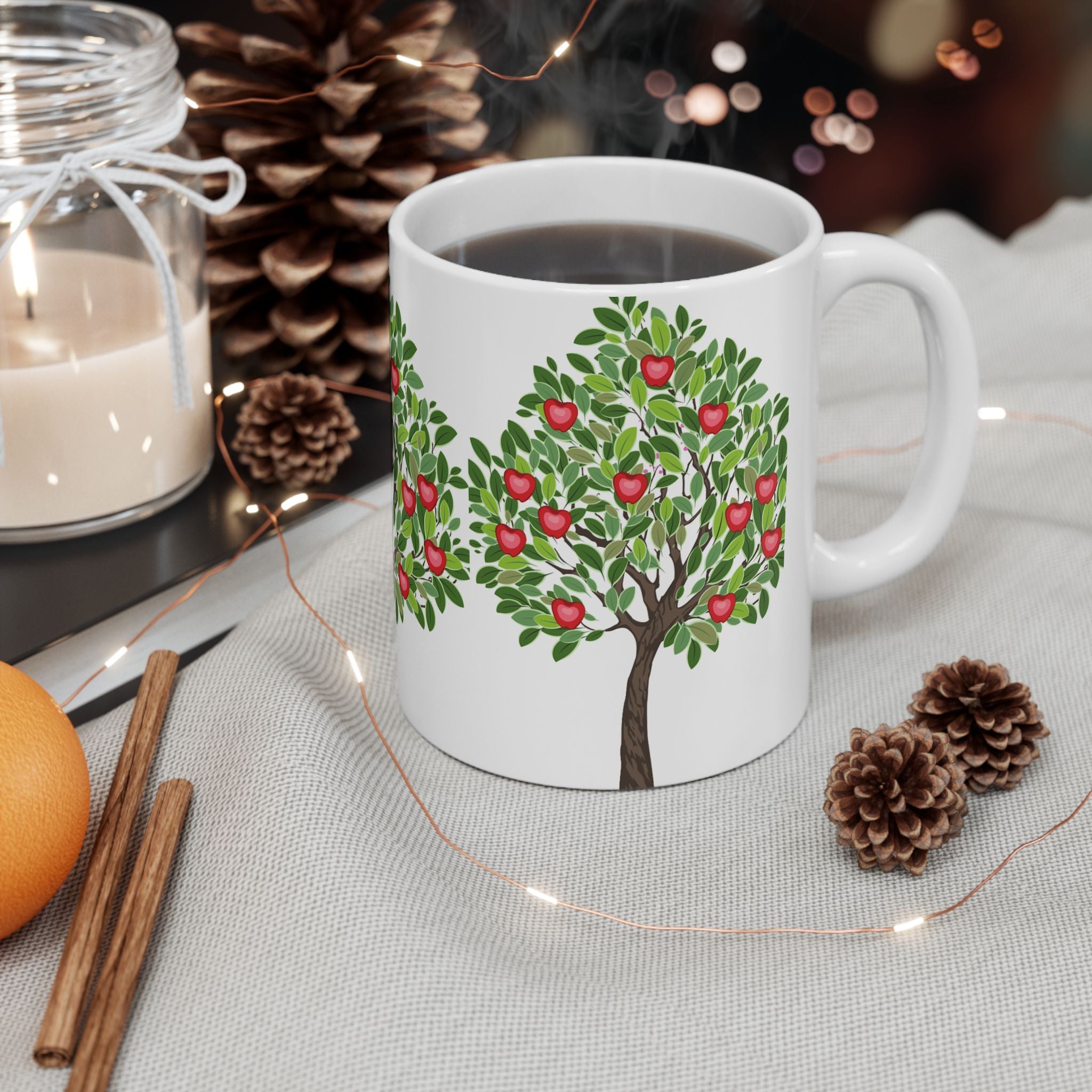 Apple Tree Ceramic Mug — Fruit Tree Coffee Cup (11oz & 15oz)